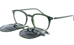 iGreen biobased double clip on green round glasses