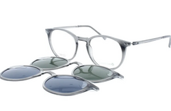 iGreen grey double clip-on round light frames