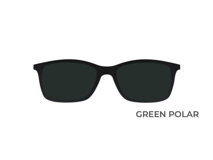 iGreen black  clip-on with green polarized lenses