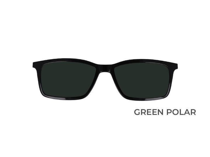 iGreen black rectangle light clip-on with green polarized lense