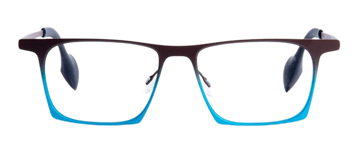 Theo Oversized rectangle eyewear - color brown and blue - front photo