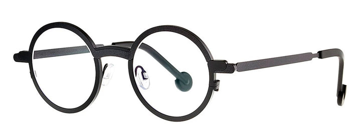 Theo Round flat black eyewear 